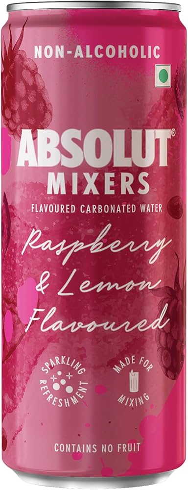 ABSOLUT MIXERS RASBERRY AND LIME FLAVOURED FLAVOURED CARBONATED WATER250 ML