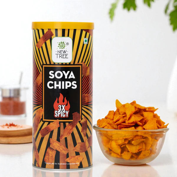 NEW TREE SOYA CHIPS 3X SPICY 160GM