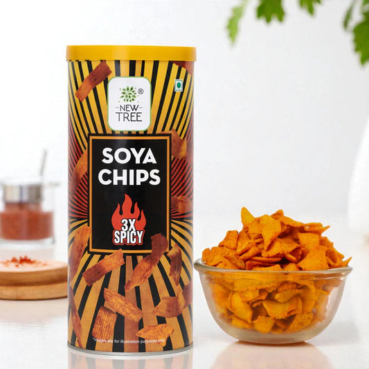 NEW TREE SOYA CHIPS 3X SPICY 160GM