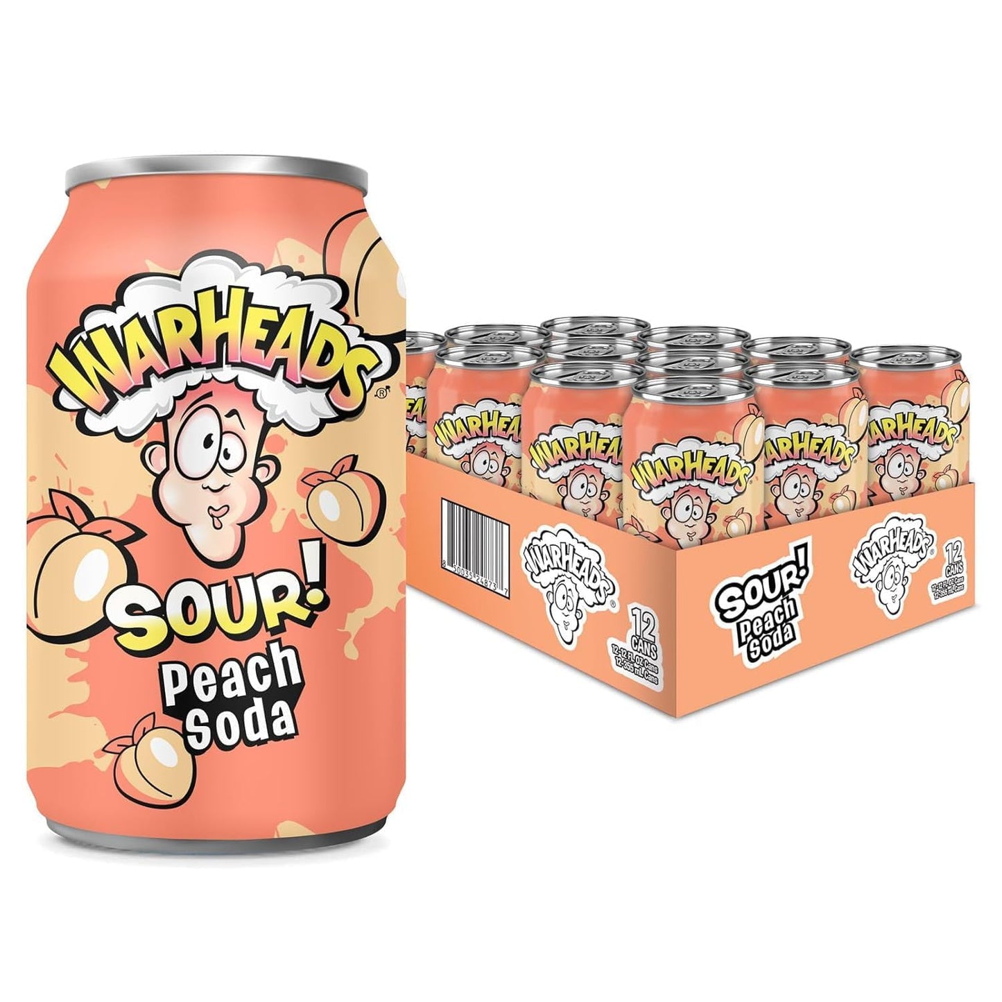 WARHEADS SOUR PEACH SODA 355 ML