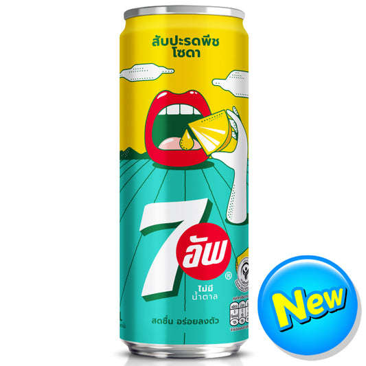7UP Pineapple Peach Sodazero sugar 325 ml