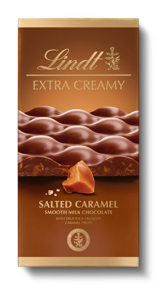 LINDT EXTRA CREAMY SALTED CARAMEL SMOOTH MILK CHOCOLATE 80 GM