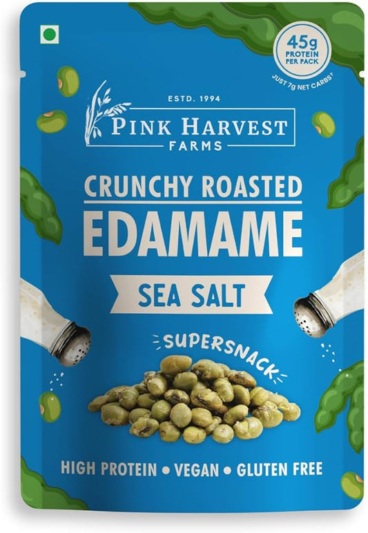 PINK HARVEST CRUNCHY ROASTED EDAMAME SEA SALT VEGAN 100 GM