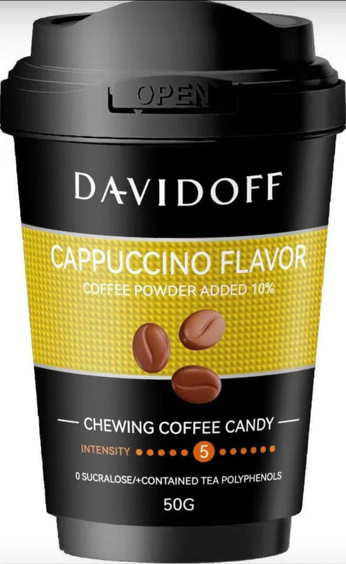 DAVIDOFF CAPPUCCINO FLAVOR CHEWING COFFEE CANDY 50 GM