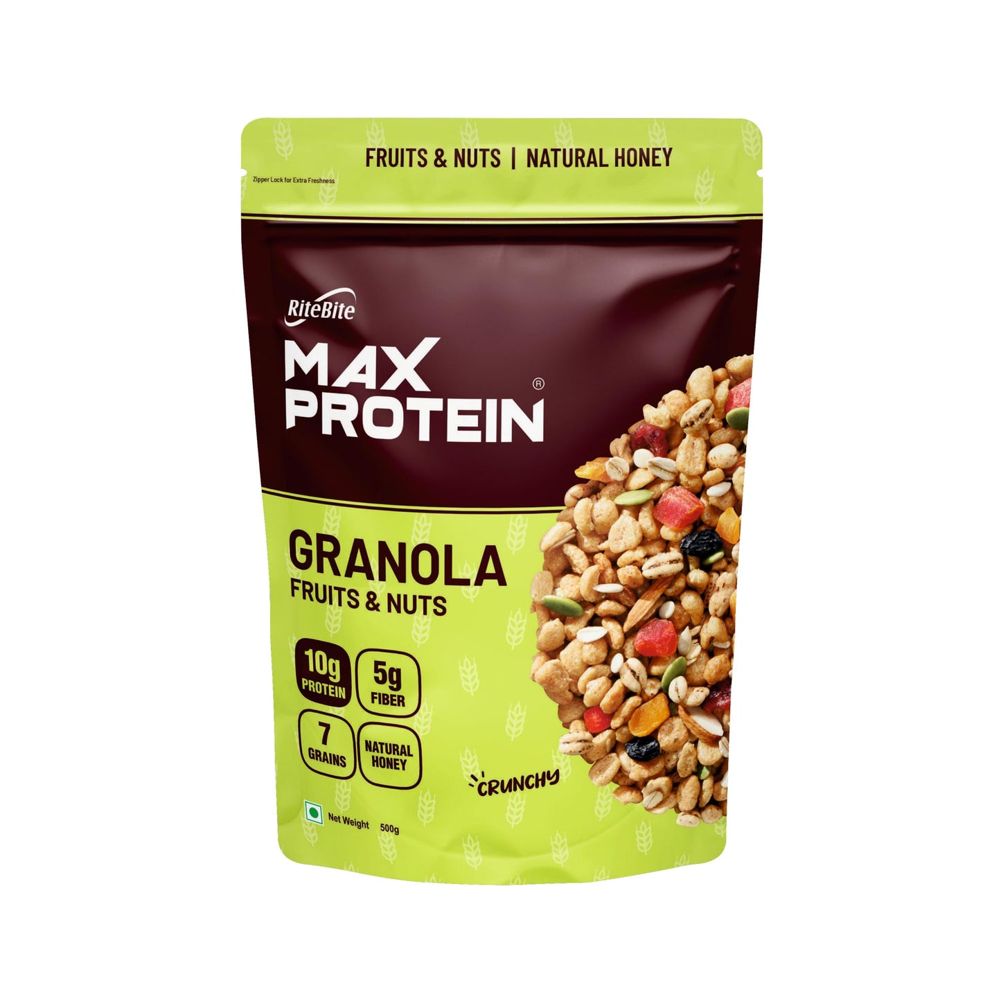 MAX PROTEIN GRANOLA FRUIT AND NUTS CRUNCHY 500GM