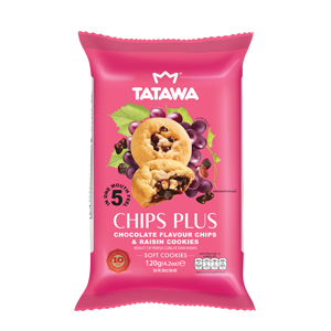 TATAWA CHIPS PLUS CHOCOLATE AND RAISINS COOKIES 120 GM