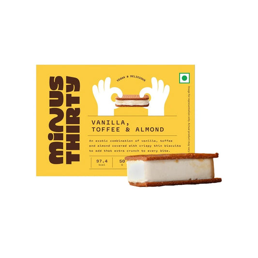 MINUS 30 VANILLA TOFFEE AND ALMOND SANDWICH VEGAN AND GLUTEN FREE 50 GM