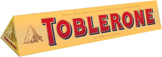 TOBLERONE MILK CHOCOLATE WITH HONEY AND ALMOND NOUGAT 100 GM