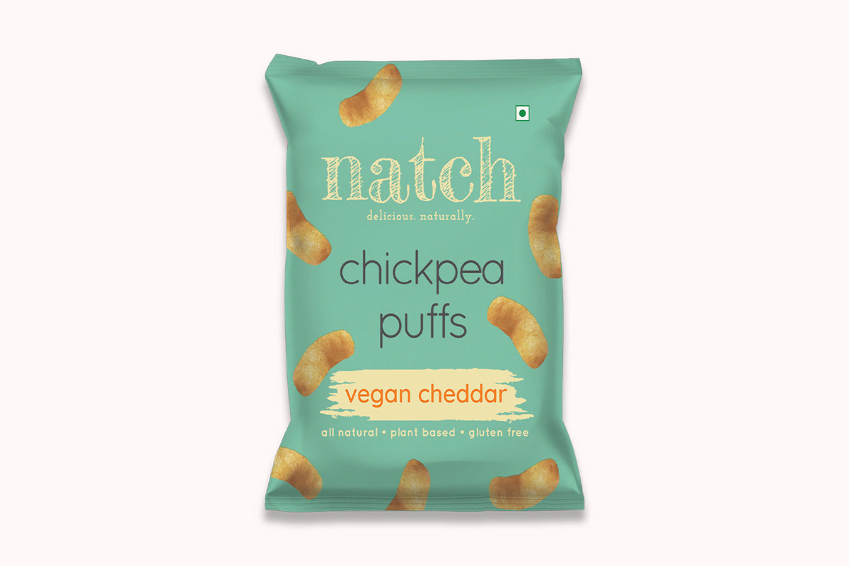 NATCH CHICKPEA PUFFS VEGAN CHEDDAR 65 GM