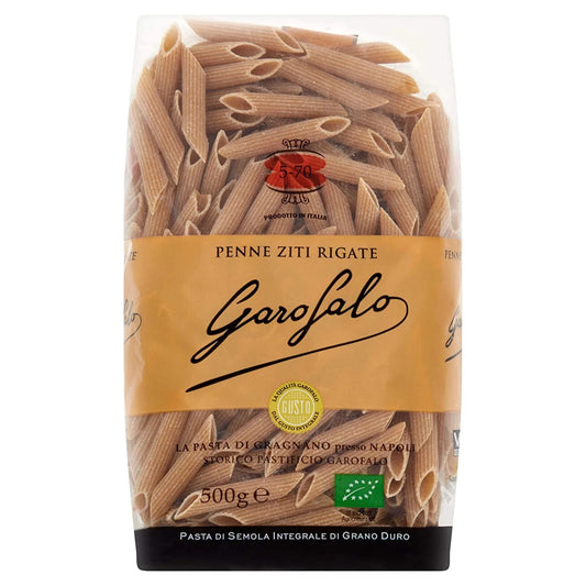 GAROFALO PENNE RIGATE WHOLE WHEAT PASTA 500 GM