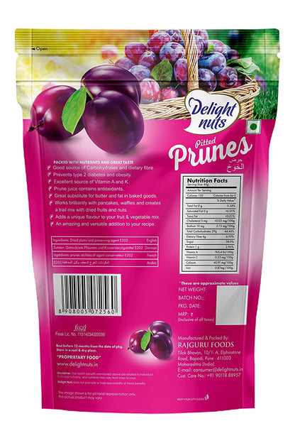 DELIGHT NUTS PITTED PRUNES 200GM