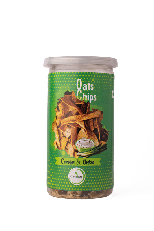 GREENLAND OAT CHIPS CREAM AND ONION 150 GM