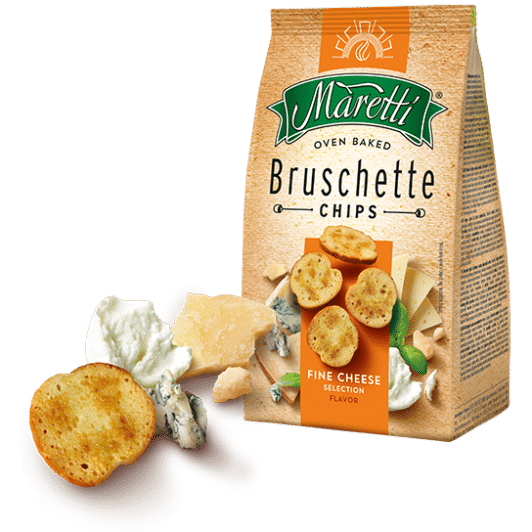 MARETTI BRUSCHETTE CHIPS FINE CHEESE 70GMS