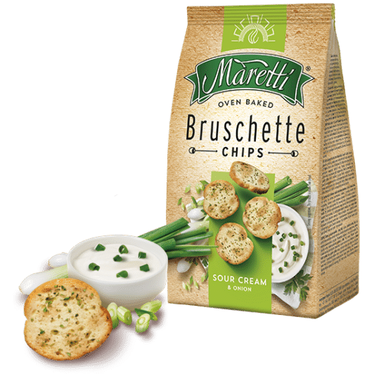 MARETTI BRUSCHETTE CHIPS SOUR CREAM 70GMS