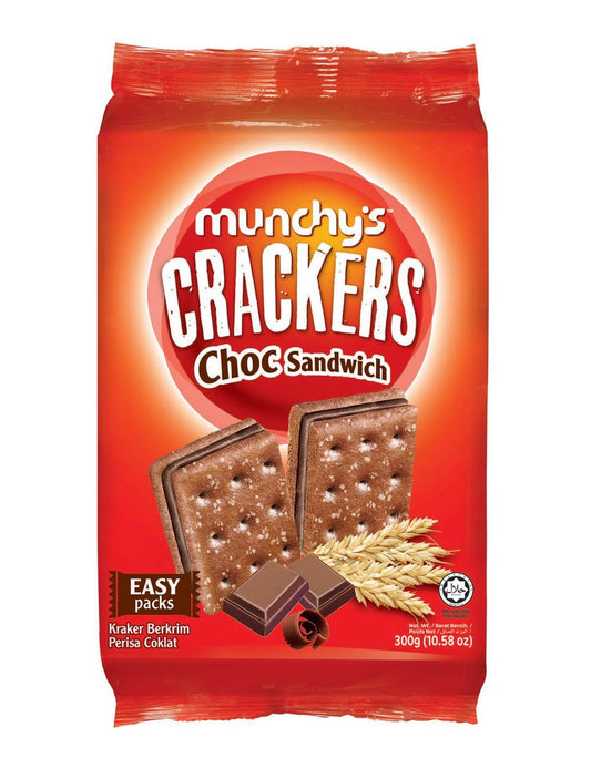 MUNCHYS CHOCOLATE SANDWICH CRACKERS 300GMS