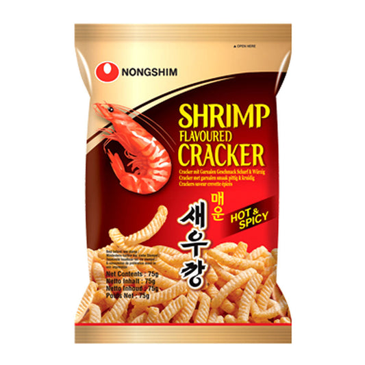 NONGSHIM HOT AND SPICY SHRIMP FLAVOURED CRACKERS 75G