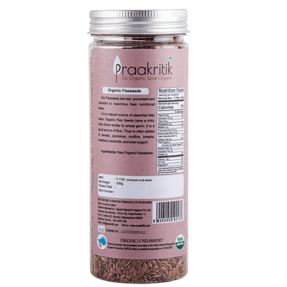 PRAAKRITIK FLAX SEEDS RAW 200 GM
