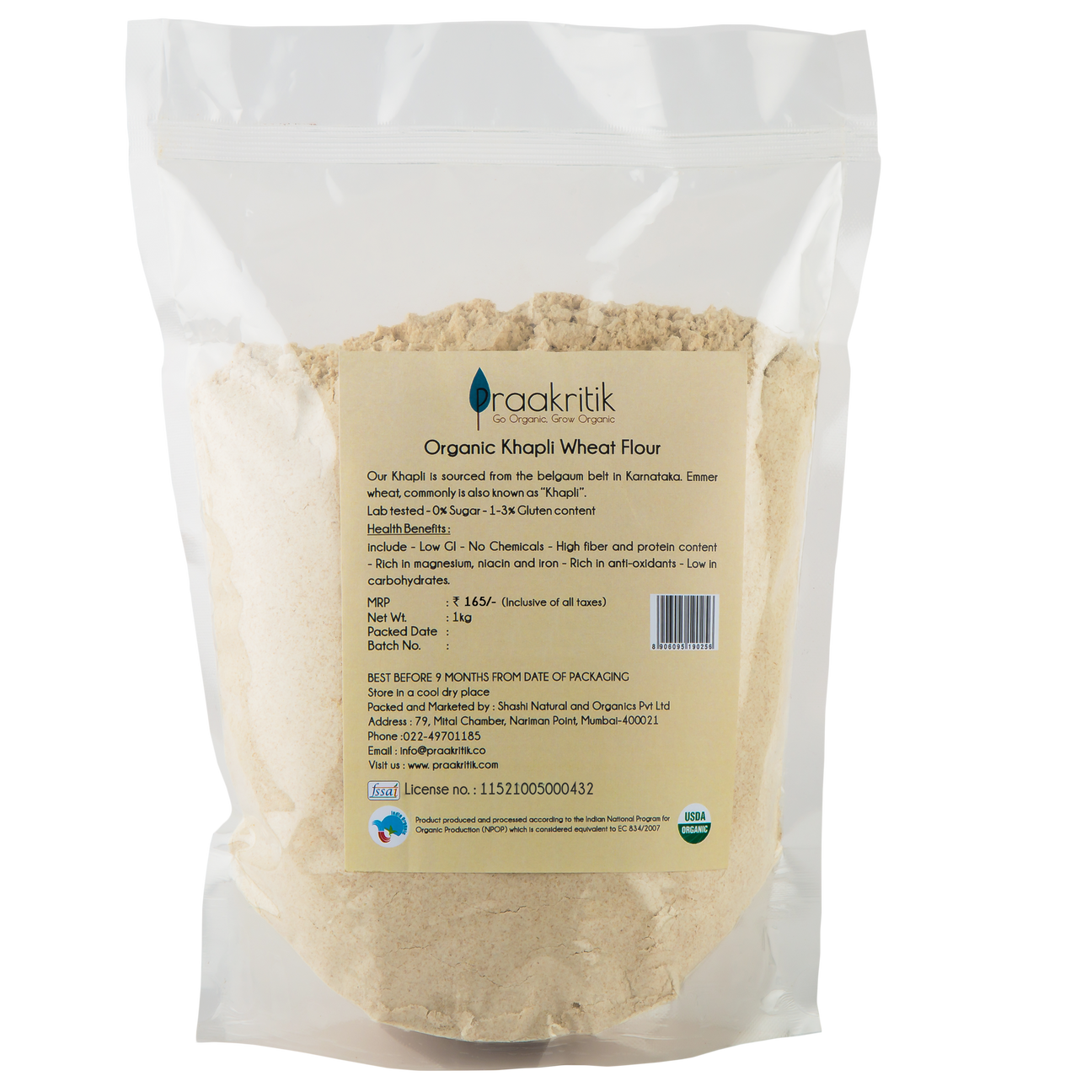 PRAAKRITIK KHAPLI FLOUR 1KG