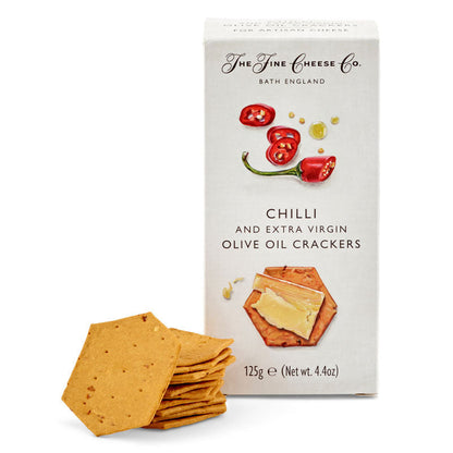 THE FINE CHEESE CO. CHILLI AND OLIVE OIL CRACKERS 125GM