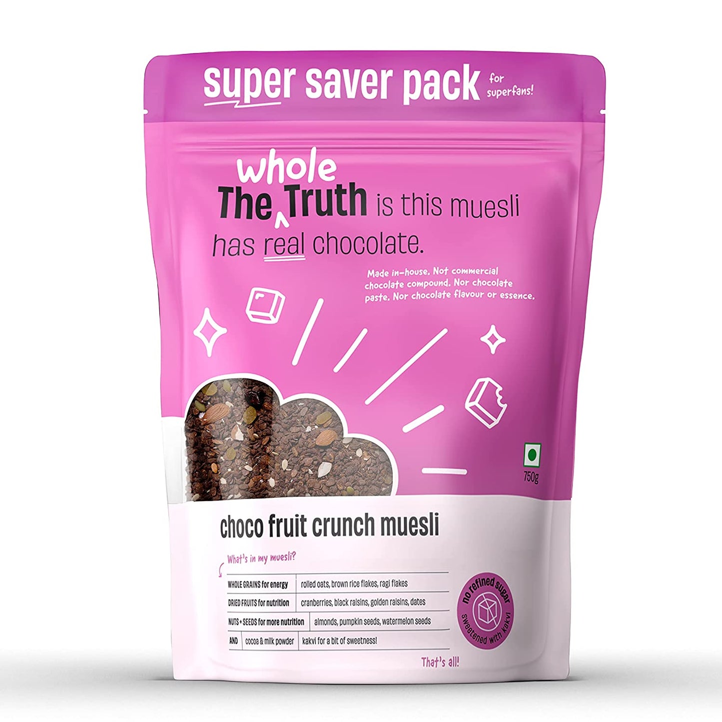 THE WHOLE TRUTH CHOCO FRUIT CRUNCH MUESLI 350 GM