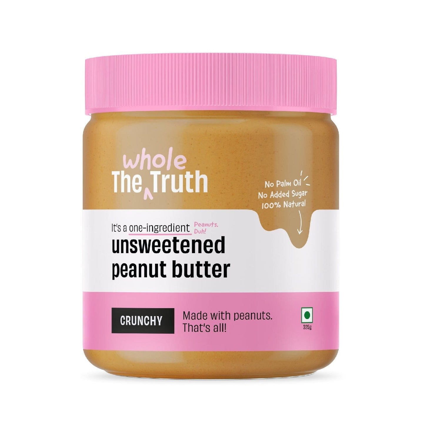 THE WHOLE TRUTH UNSWEETENED PEANUT BUTTER CRUNCHY 325 GM