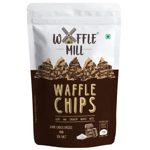 WAFFLE MILL DARK CHOCO DRIZZLE AND SEA SALT CHIPS 85 GM