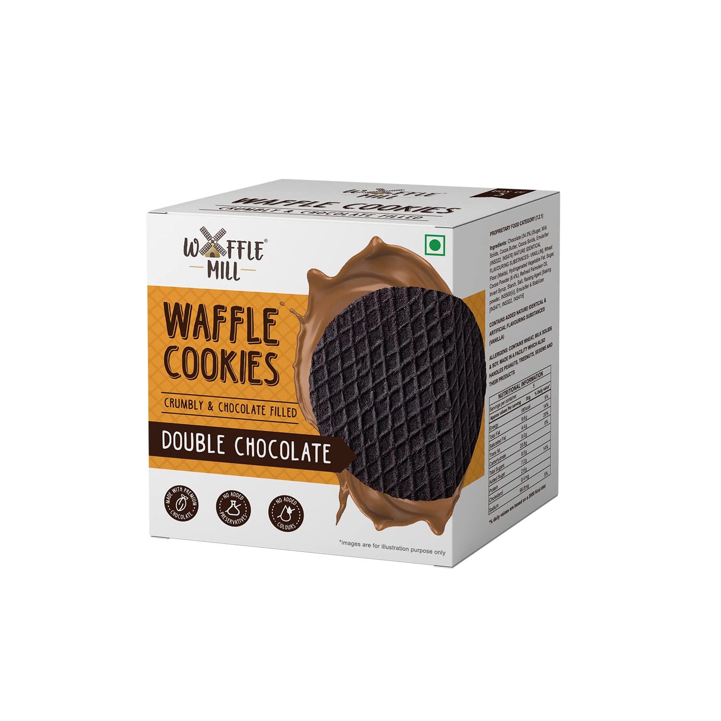 WAFFLE MILL DOUBLE CHOCOLATE COOKIES 70GM