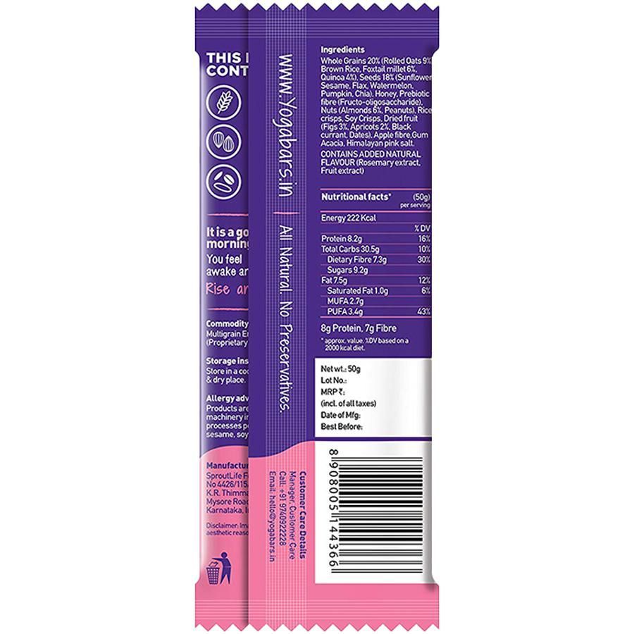 Yoga bar Breakfast Protein Variety Bar - Almond Coconut, Apricot & Fig,  Blueberry, Apple Cinnamon, 50 g Pack of 6 - AnyFeast INDIA