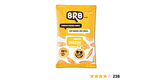 BRB POPPED POTATO CHIPS PASTA CHEESE SWEET SAVOURY 52G