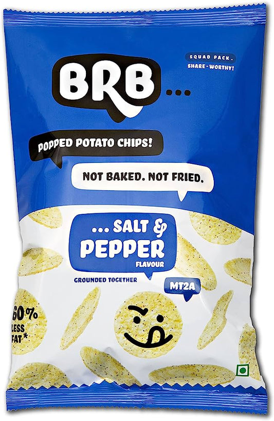 BRB POPPED POTATO CHIPS SALT &amp; PEPPER 52G