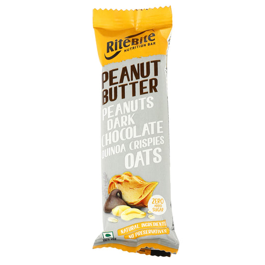 RITE BITE PEANUT BUTTER DARK CHOCOLATE QUINOA CRISPIES OATS 40GM