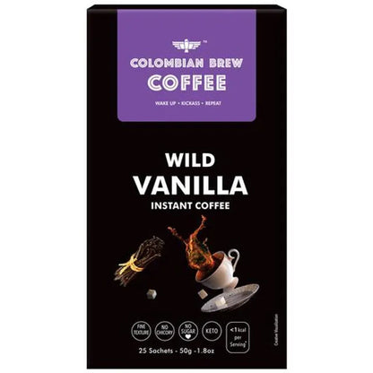 COLOMBIAN BREW COFFE WILD VANILLA 50GM INSTANT COFFEE