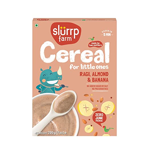 SLURRPFARM CEREAL RAGI ALMOND AND BANANA 200 GM