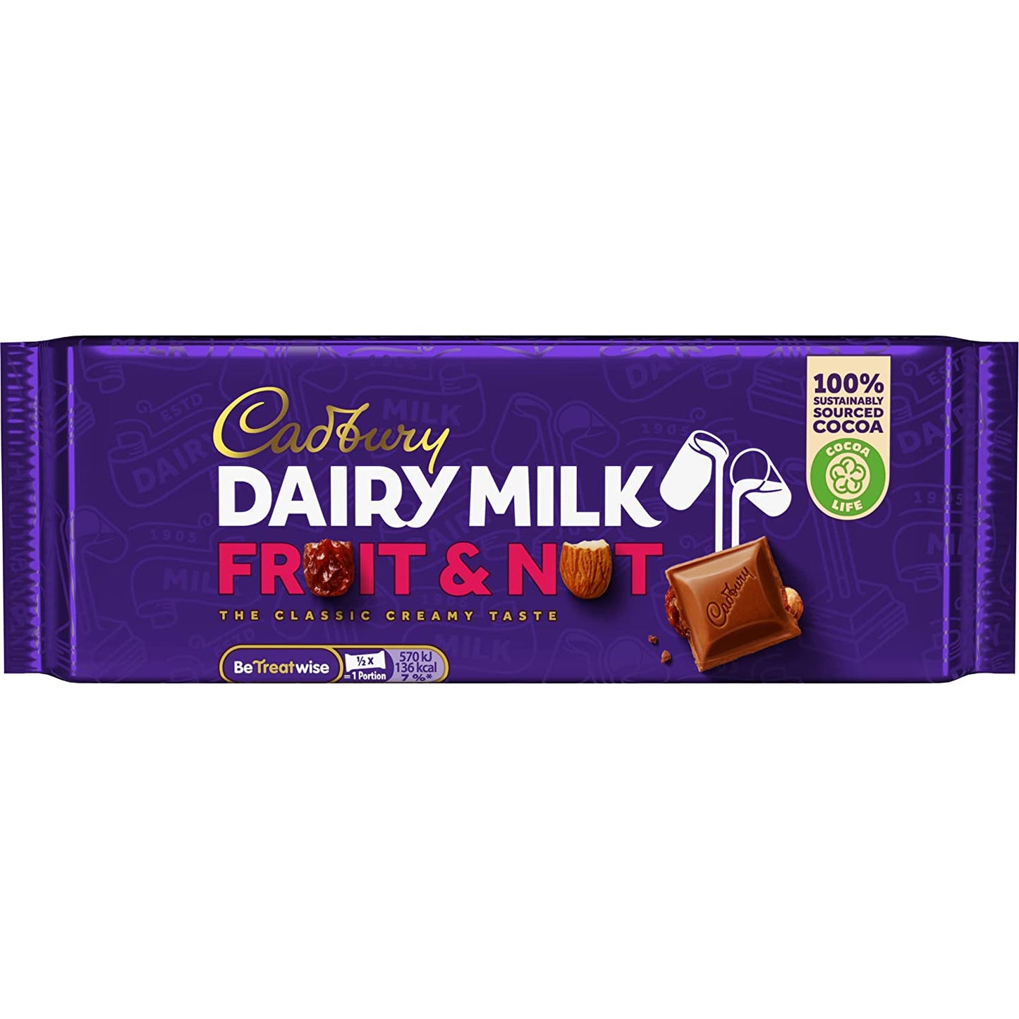 CADBURY FRUIT AND NUT 180 GM