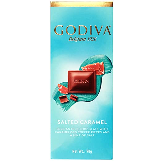 GODIVA SALTED CARAMEL MILK CHOCOLATE 90GM