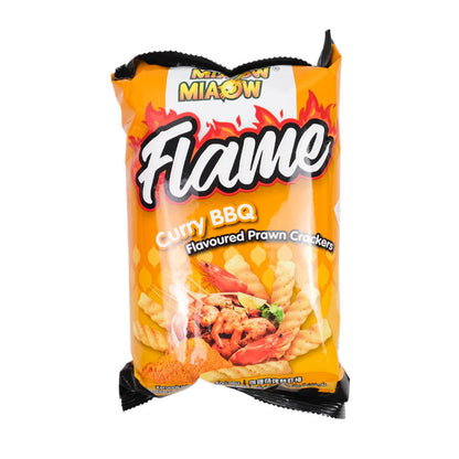 MIAOW MIAOW FLAME CURRY BBQ PRAWN FLAVOURED CRACKERS 60GM