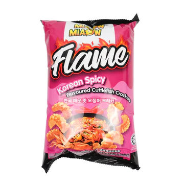 MIAOW MIAOW FLAME KOREAN SPICY FLAVOURED PRAWN CRACKERS 60GM