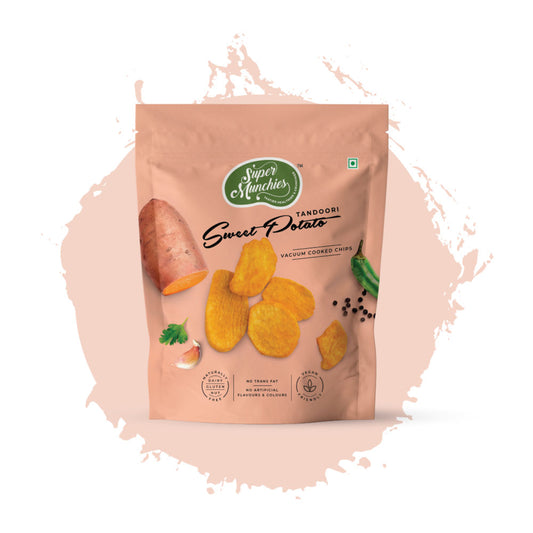 SUPER MUNCHIES SWEET POTATO VACCUM COOKED CHIPS 65GM